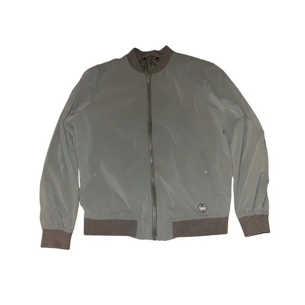 Zara Full Zip Bomber Jacket Green Size XL Outerwear Utility